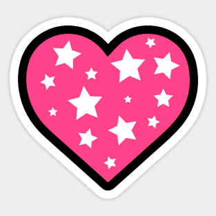 Star Pink Heart Design Sticker